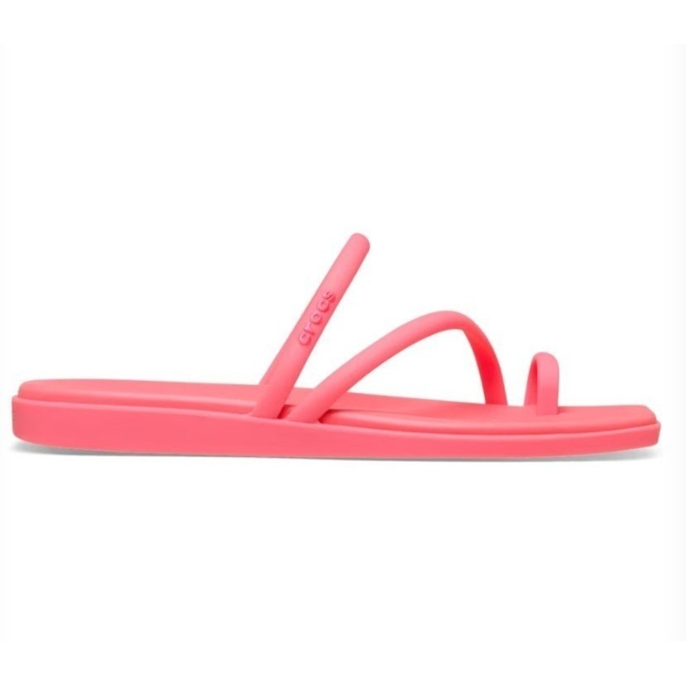 Crocs Miami Toe Loop Sandal Slip On Womens 9 Pink Square Toe NEW